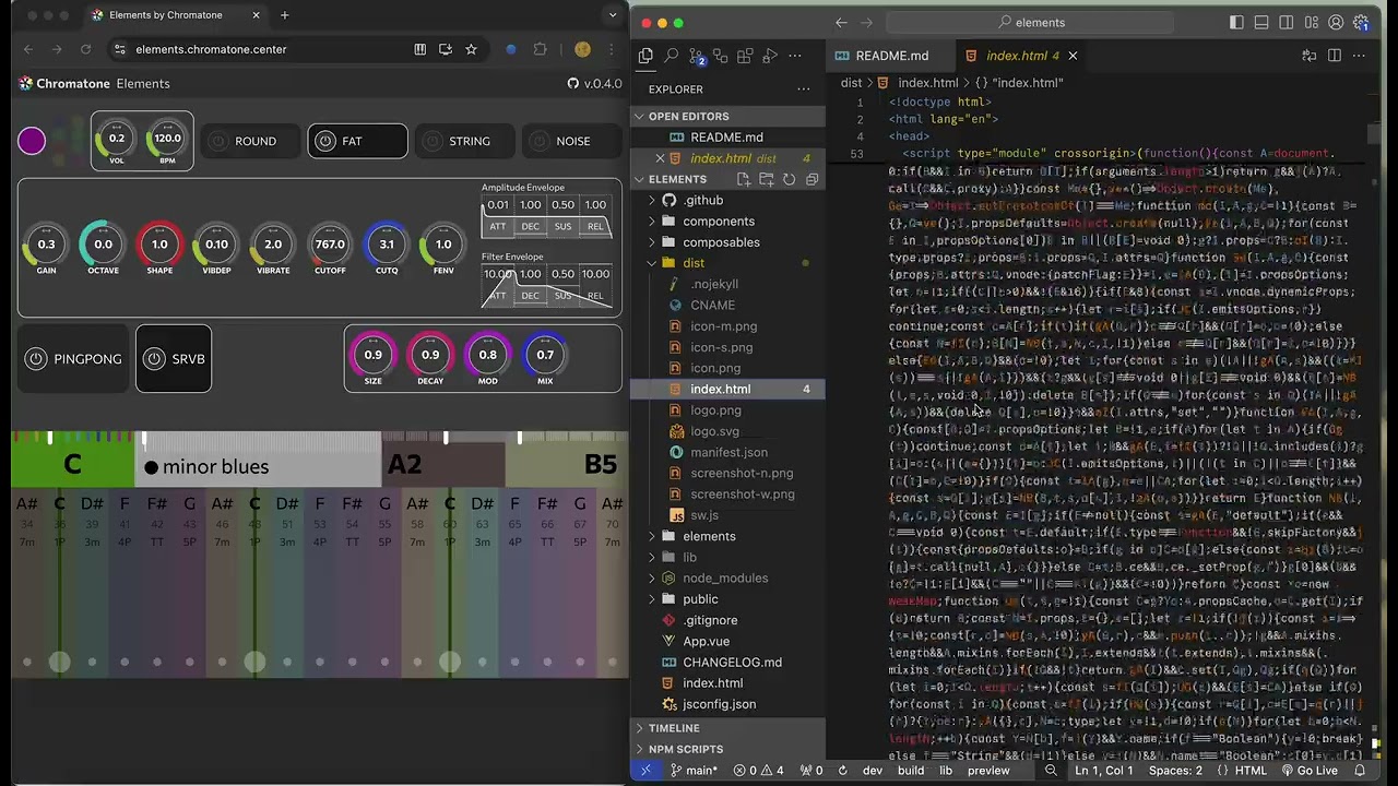 Elements Web-Synthesizer Ui and Code Overview