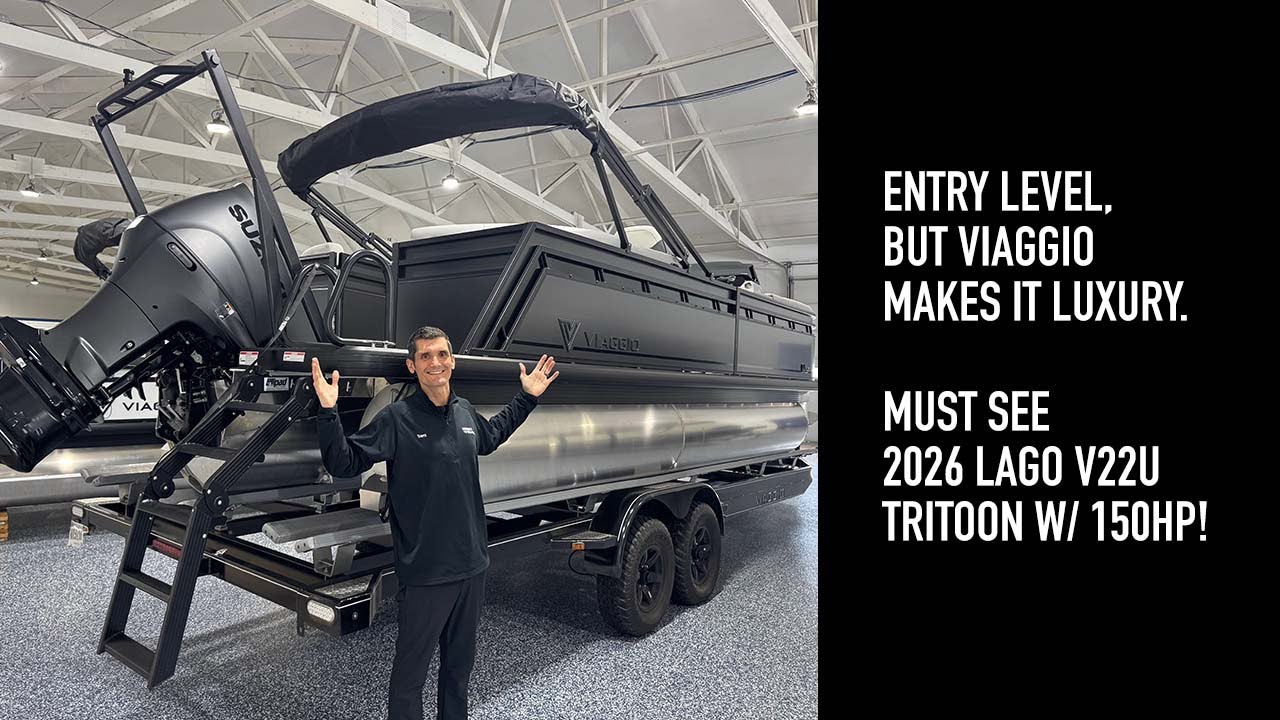 2026 Viaggio Lago V22U 150HP Tritoon For Sale | Viaggio Lago, Diamante, Pontoon Dealer in Michigan