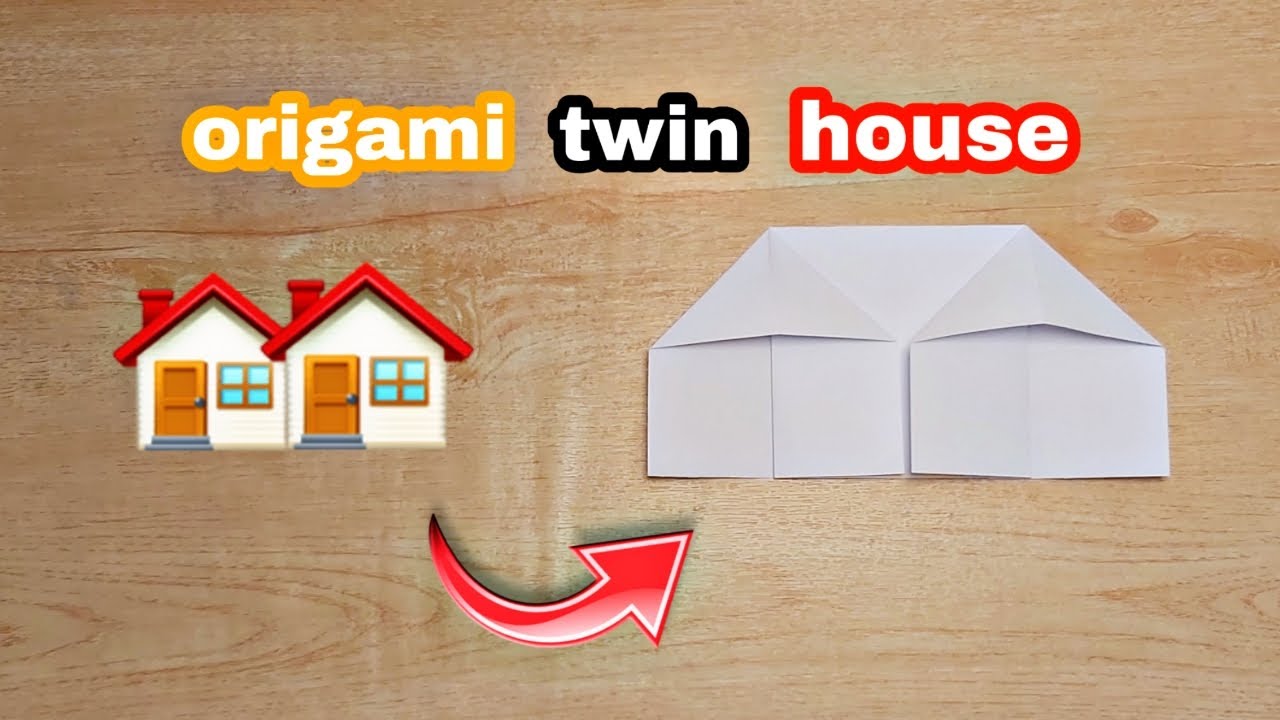 how to fold easiest twin house origami || origami house for beginners