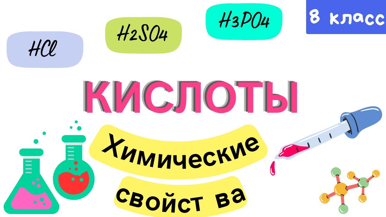 Кислоты. Химические свойства кислот. Урок 10. Химия 8 класс