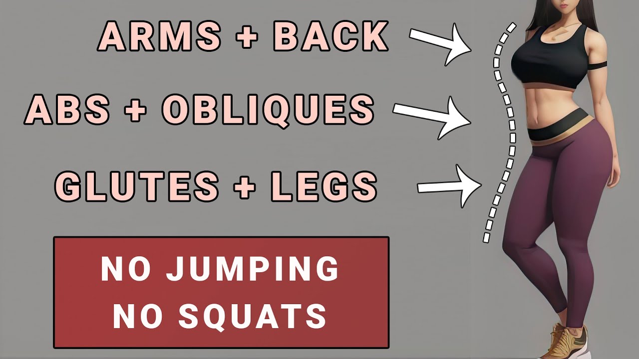 45 min ARMS + ABS + CORE + GLUTES + LEGS⚡ Fat Burning Workout // No Jumping No Squat (50 Exercises)