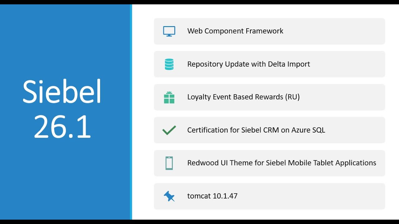 Siebel CRM 26.1 Update Summary - Moonage Daydream