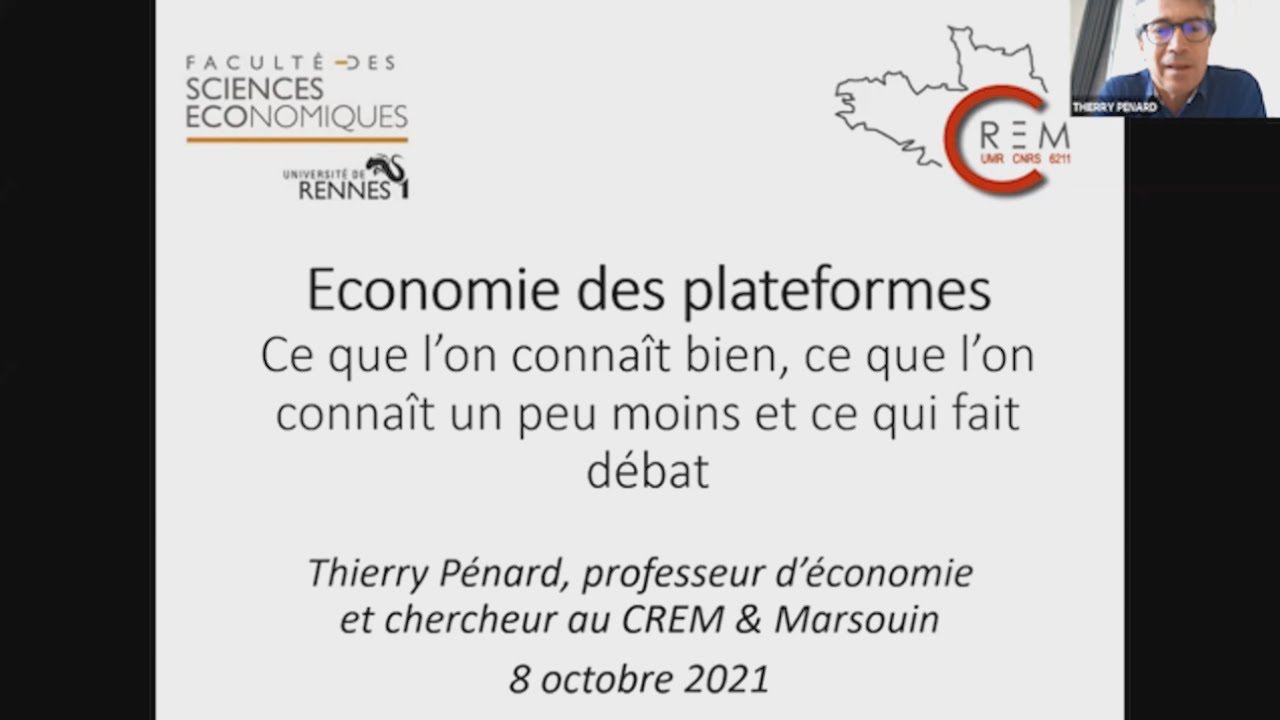 Vidéo 4 - L'économie des plateformes - Thierry Pénard