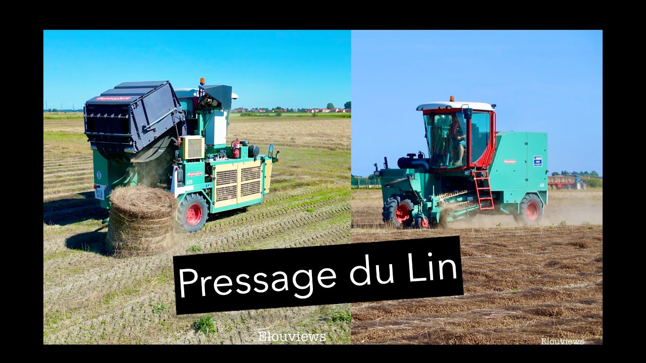 Pressage du Lin 2023 avec ZORHY :  avec une enrouleuse automotrice Depoortere ZORHY 1 rang
