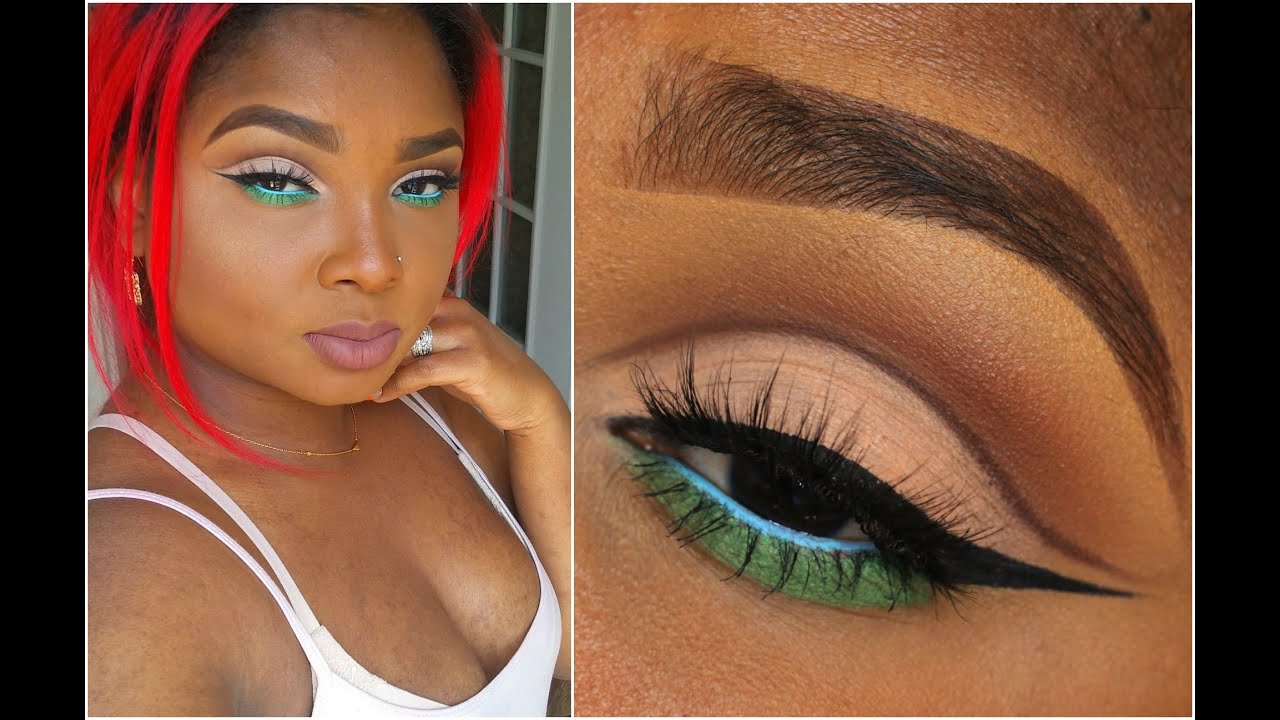 CUT CREASE WITH A POP OF COLOR - Make up Tutorial - Queenii Rozenblad