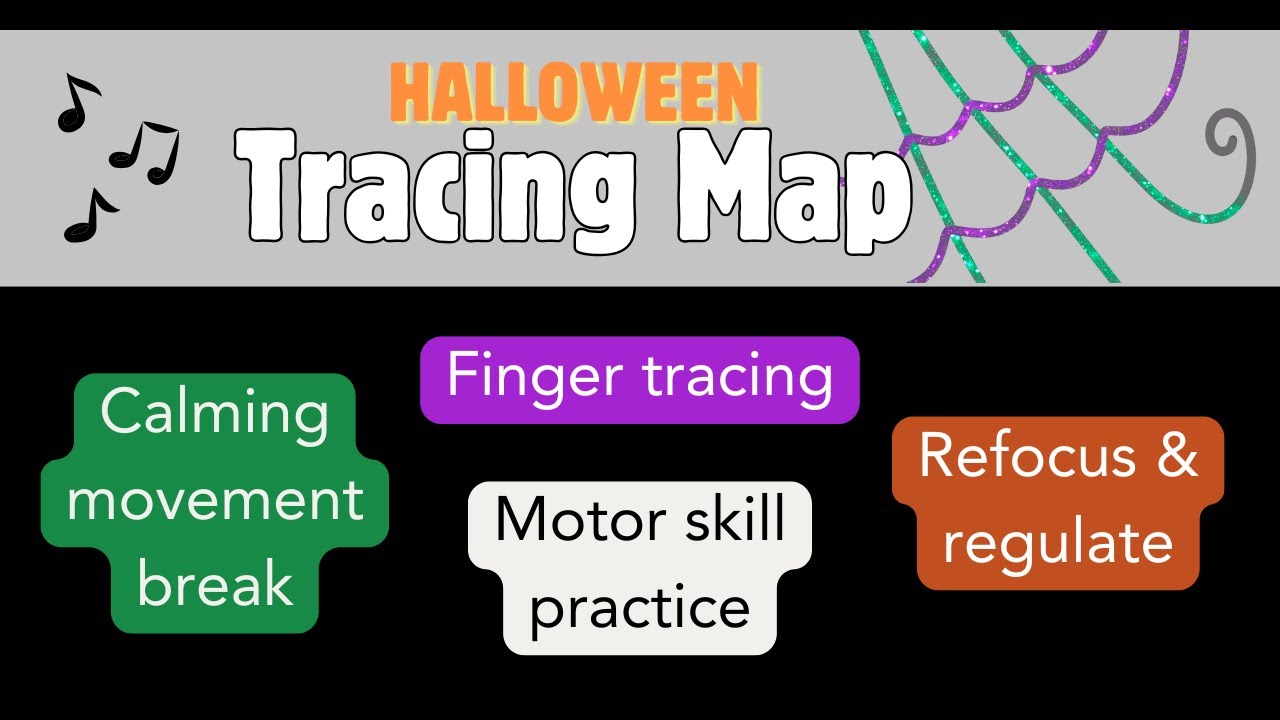 Musical Tracing Map - Halloween Movement Break - Calming Activity for the Classroom