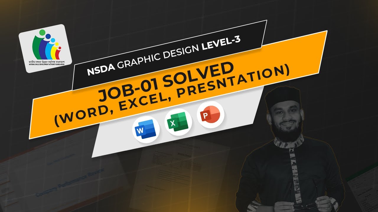 NSDA Graphic Design Level-3  Job-01 (MS Word, Excel, Powerpoint) Solved