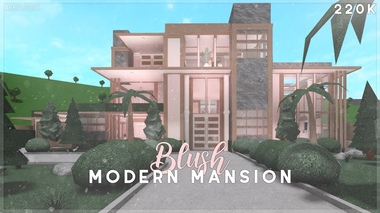 Bloxburg | Modern Blush Mansion Build 200k