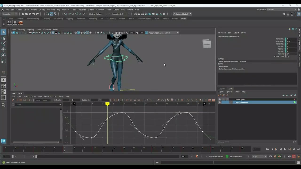 Animating a Walk Cycle in Maya - Tutorial - Part 02