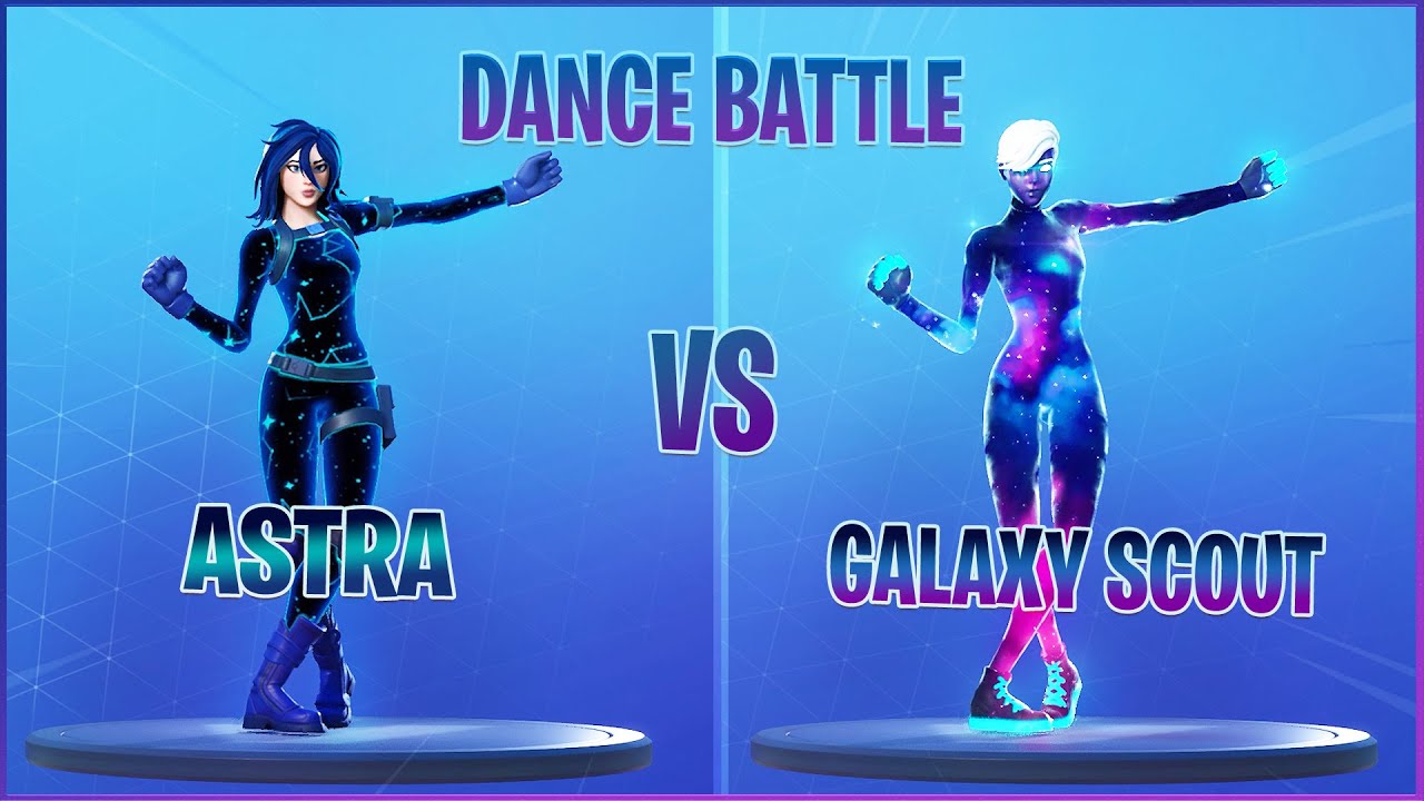 Astra vs Galaxy Scout Dance Battle! (Fortnite Dance Battle of similar skins)
