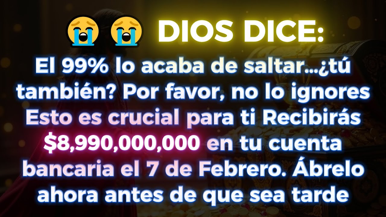 😭😭 DIOS DICE: EL 99% ME IGNORÓ... ¿TÚ TAMBIÉN? NO LO IGNORES, ESTO ES CRUCIAL PARA TI