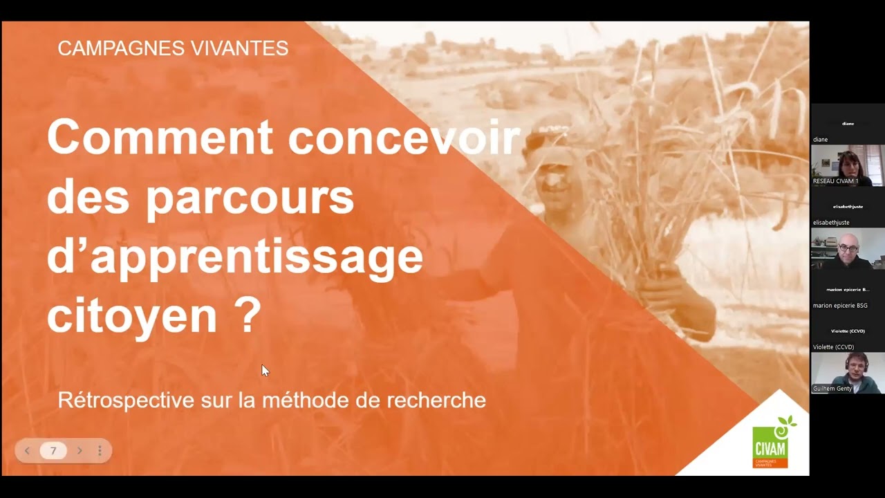 Animer la démocratie alimentaire & concevoir des parcours d'apprentissage citoyen | Webinaire