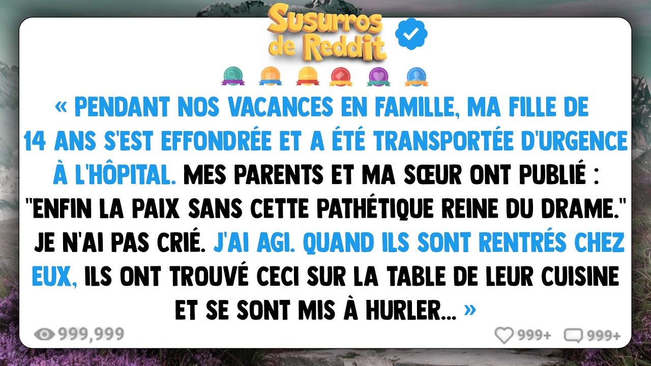 Pendant nos vacances en famille, ma fille de 14 ans s'est effondrée et a été transportée d'urgence