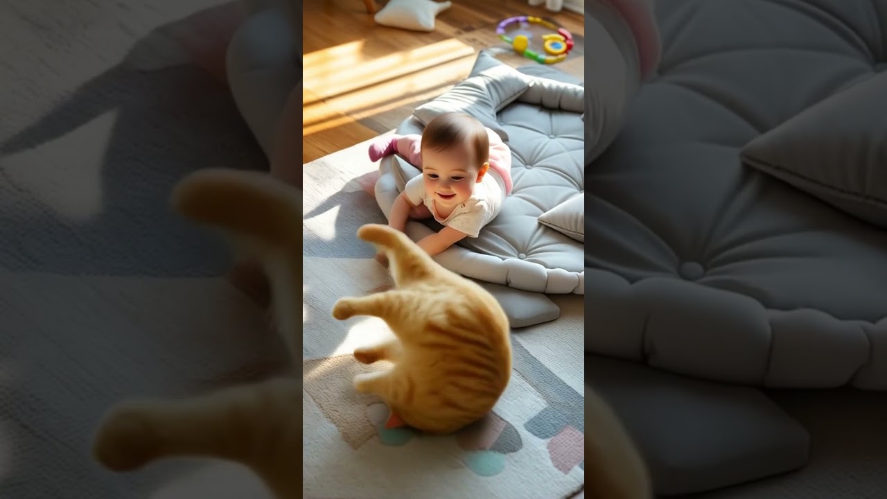Cutest Troublemakers Ever?! 🐾👶 Watch This Cat & Baby Team Up for Hilarious Mischief!