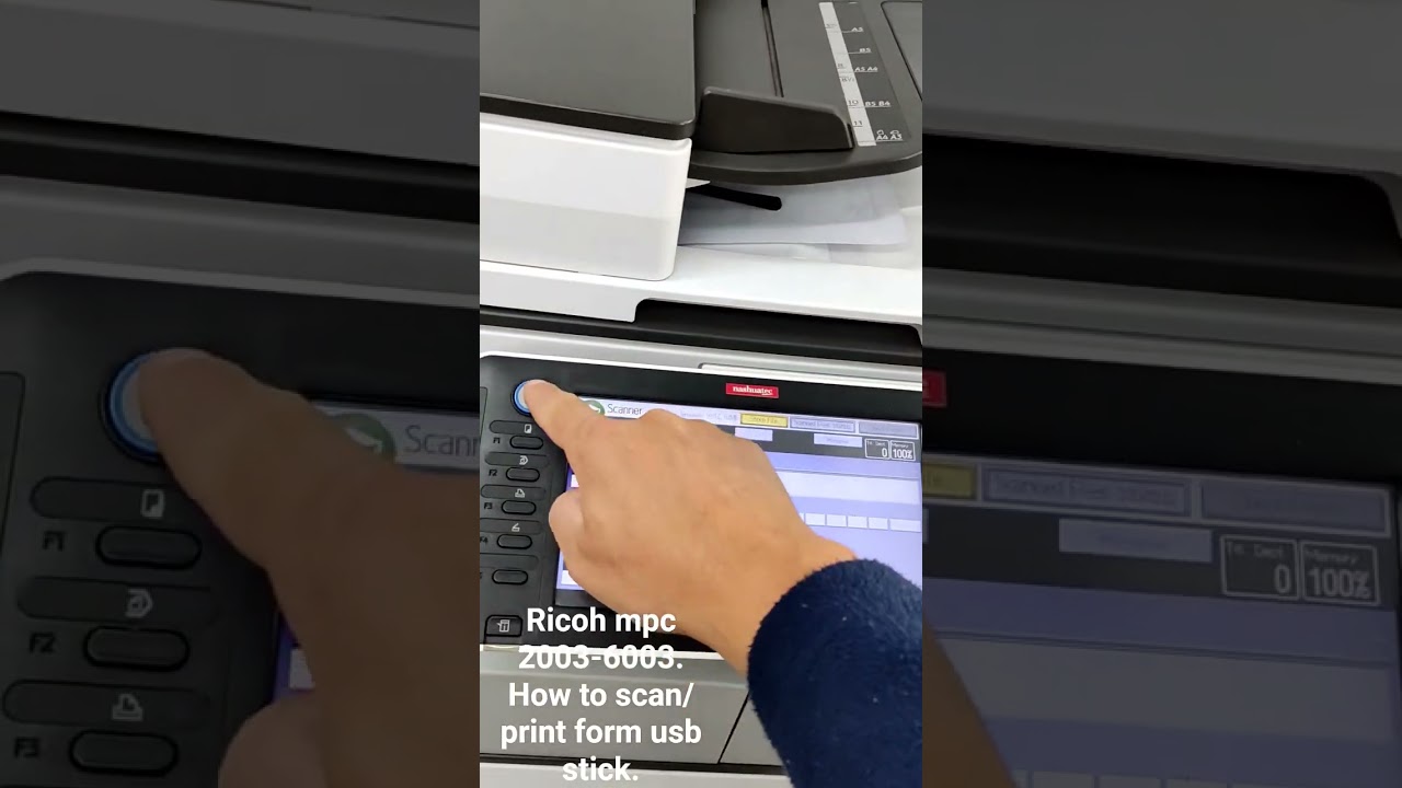 How to scan/prin from USB stick. RICOH MPC 2003-6003. #printer