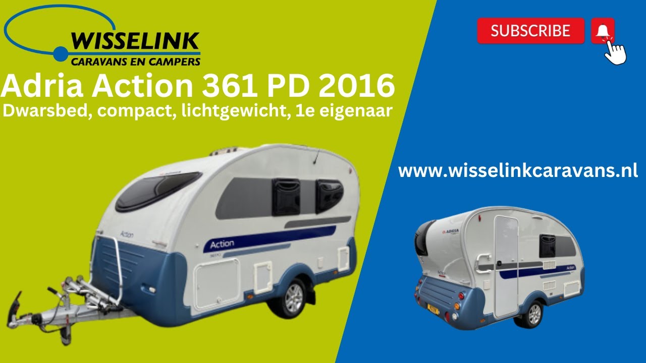 ADRIA Action 361 PD 2016 | UNIEKE COMPACTE LICHTGEWICHT CARAVAN VOOR DE ULTIEME REISERVARING!