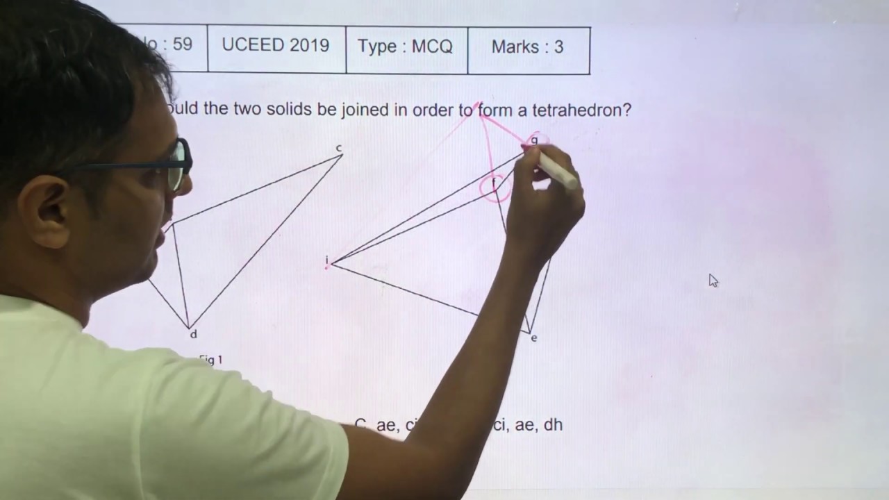 UCEED 2019 Solved Paper - Solution for Question No. 59
