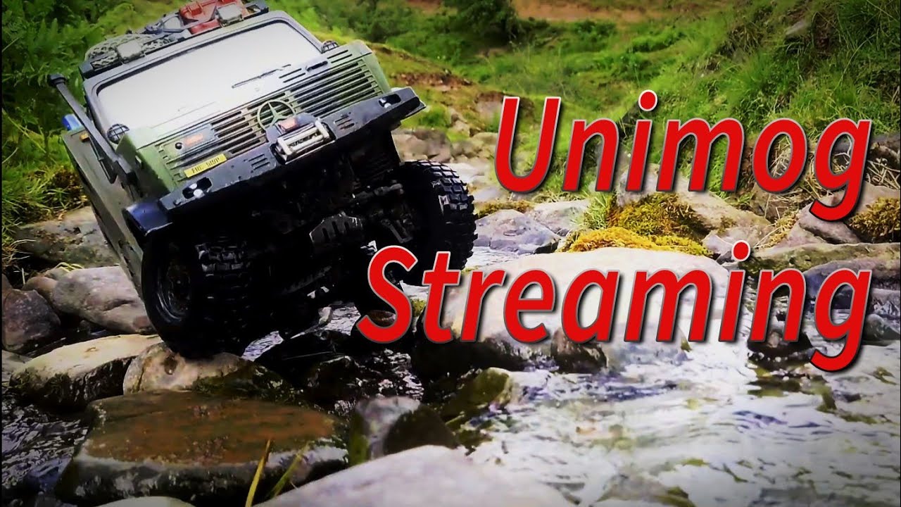 Traxxas TRX4 Unimog Takes On Welsh Stream And Gnarly Climb. RC 1:10 Army Trucks Rock on Rocks