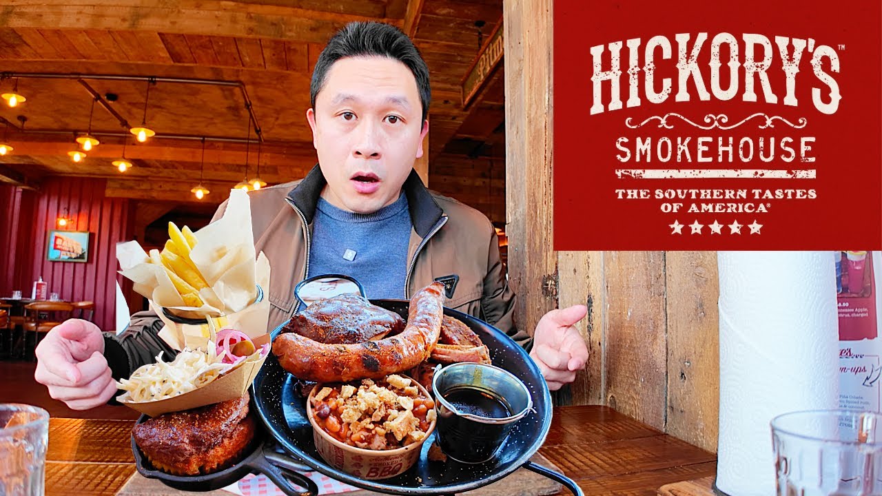FIRST TIME trying Hickory's Smokehouse - UK's Largest BBQ restaurant chain!