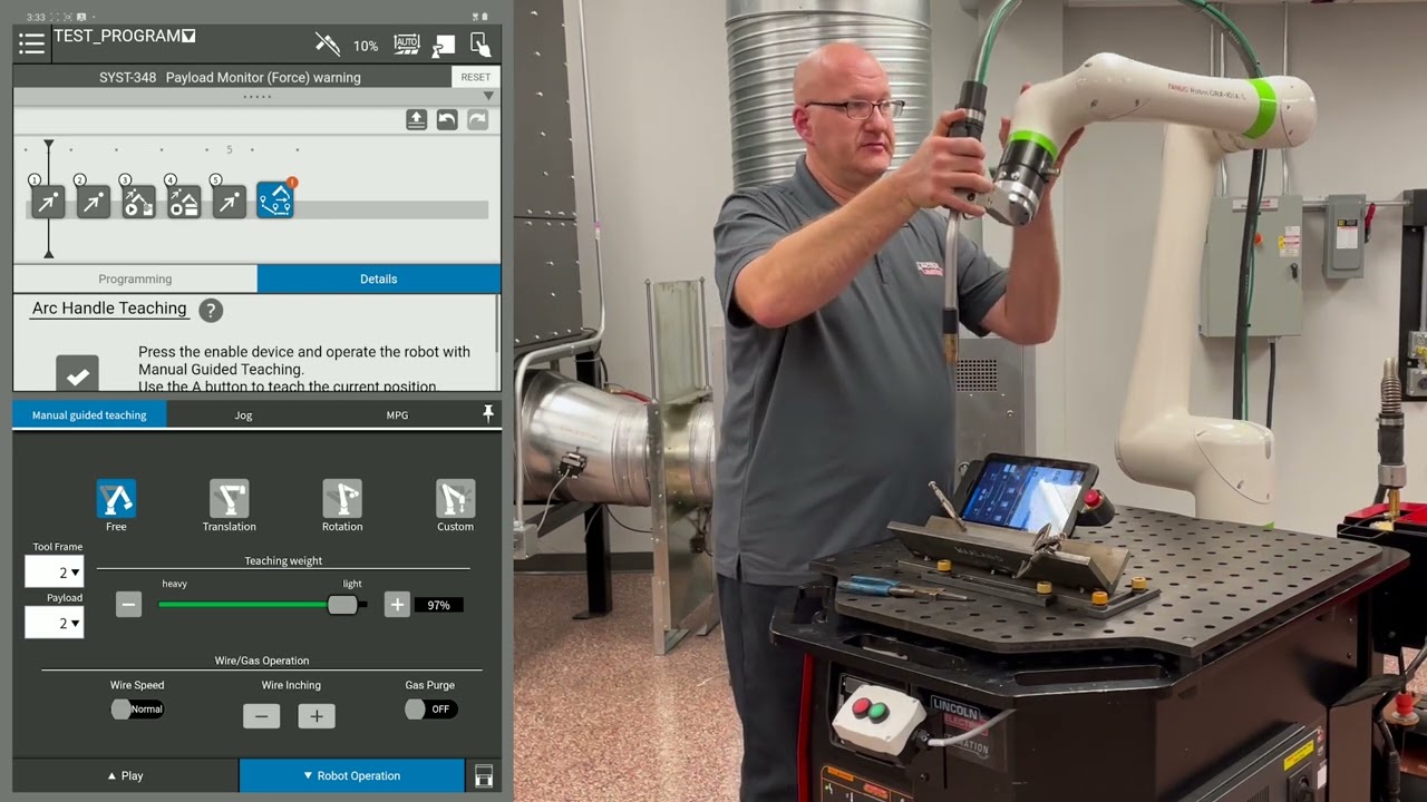 Программирование прямой сварки — обучающее видео Lincoln Electric Cobot