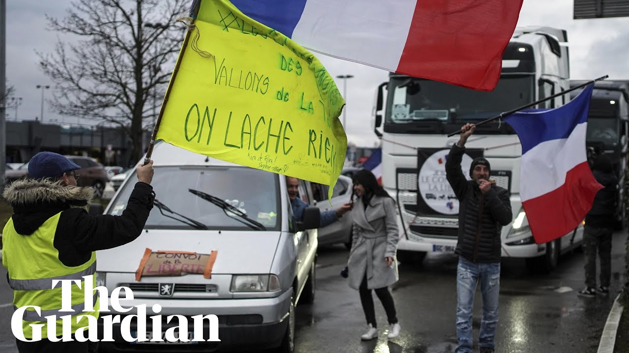 French &lsquo;freedom convoys&rsquo; head towards Paris to protest against Covid rules