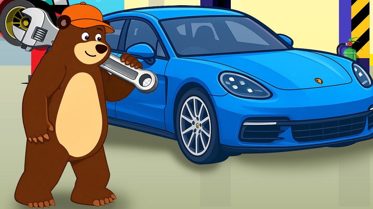 Mechanic Bear at Work! 🧰🚗 Fixing a Porsche with Precision and Power | The Bear's Garage