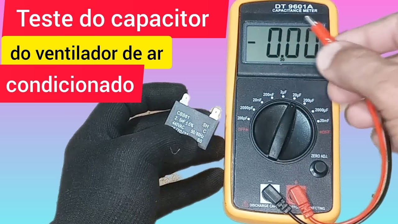 como testar capacitor do motor ventilador de ar condicionado
