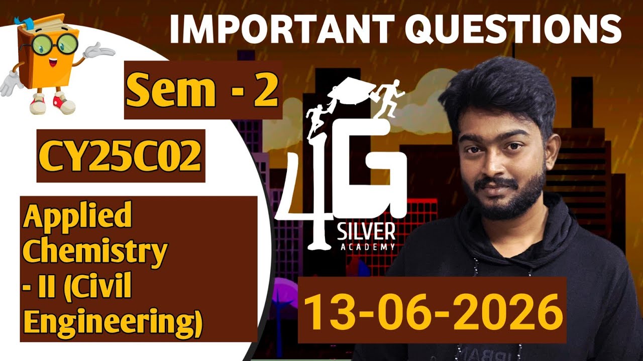 Applied Chemistry - II (Civil Engineering) CY25C02 Important Questions 13/06/2026