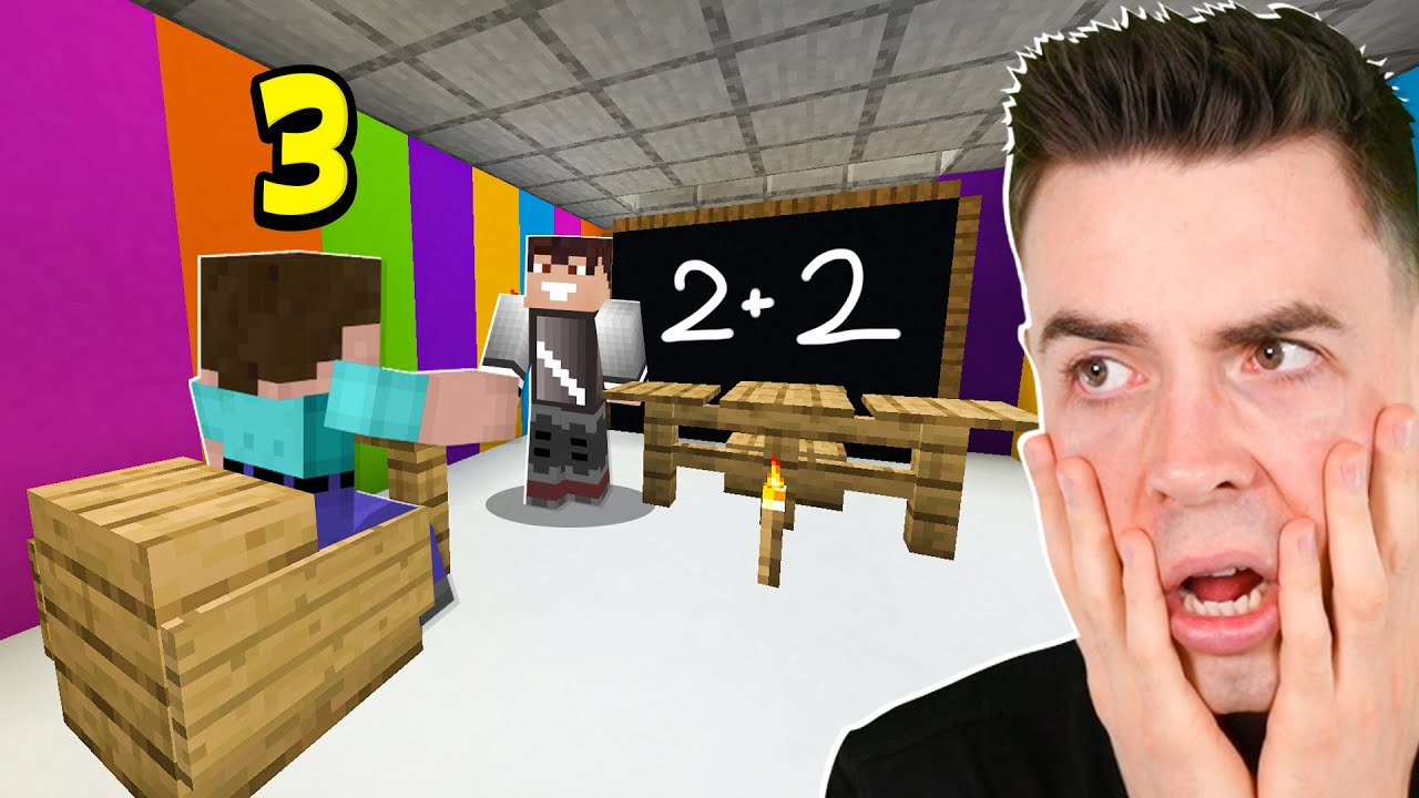PIERWSZA LEKCJA NOOBKA w NOWYM PRZEDSZKOLU w Minecraft!
