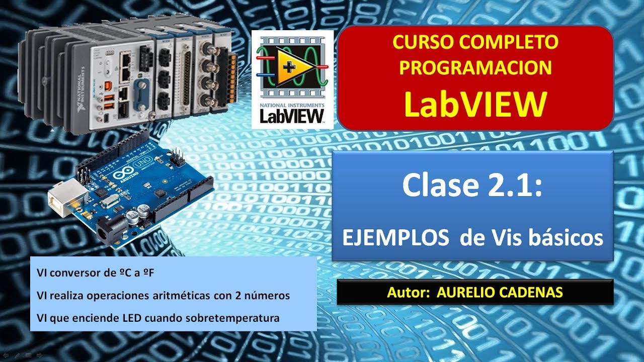 Ejemplos de varios programas (VIs) básicos. Curso completo LabVIEW (Cap 2.1)