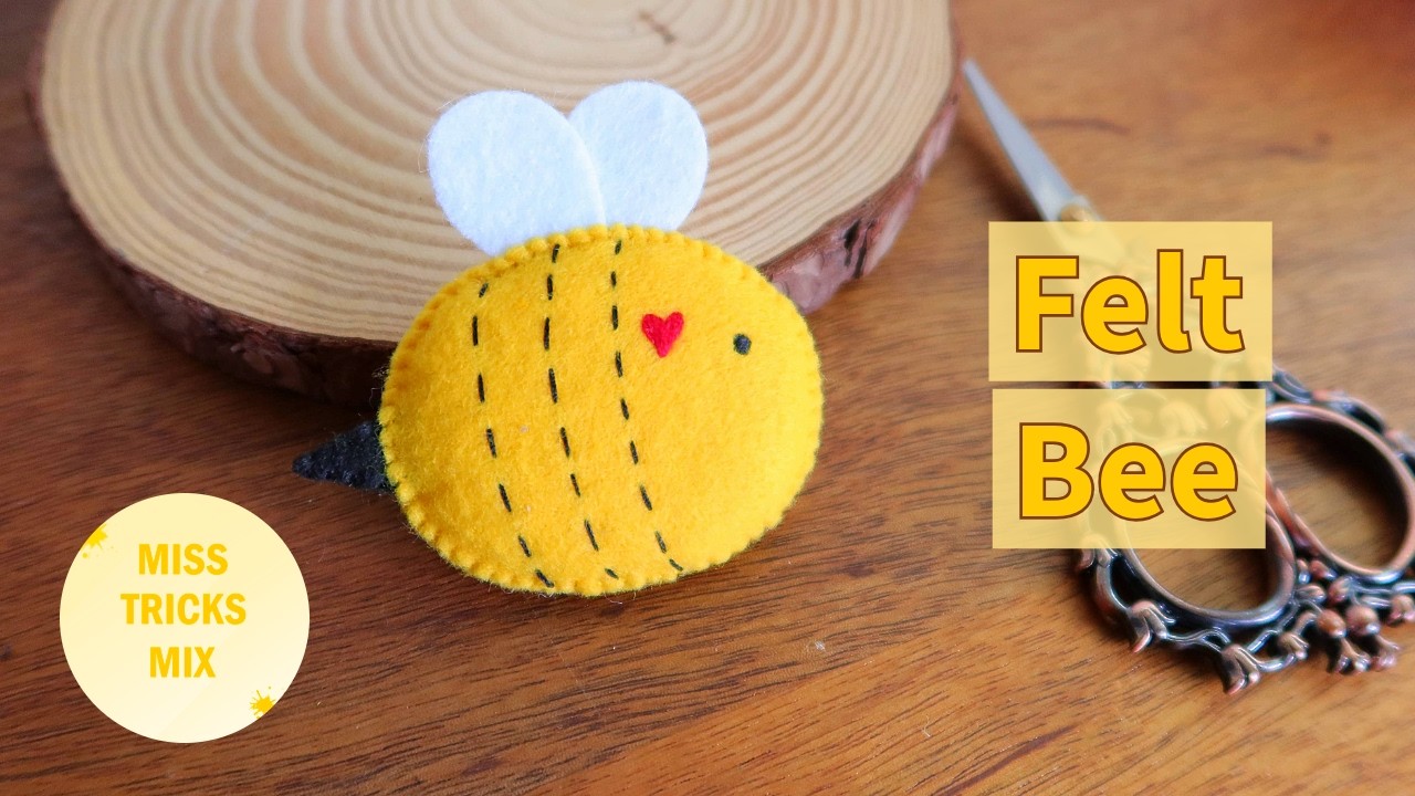 Bee Plush with Embroidery detail | Felt Crafts | Sewing Crafts #feltcrafts #sewing #embroidery
