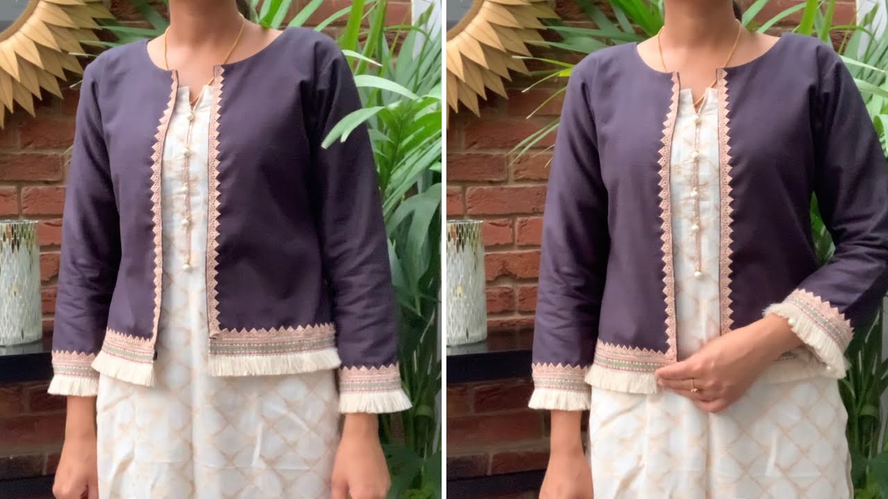 Designer jacket / koti cutting and stitching | short jacket cutting and stitching