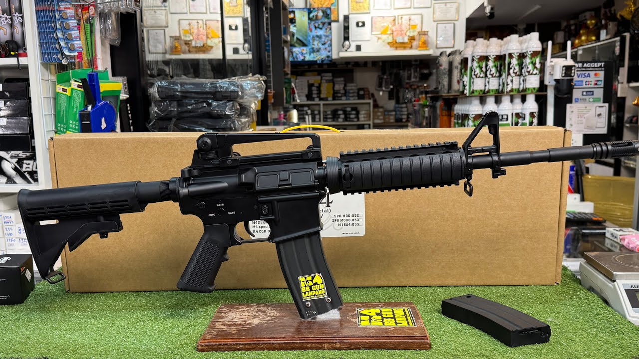 DB051 DOUBLE BELL M4CQB บอดี้โลหะทดสอบปืนใหม่ ปืนพระเอกทดสอบขนาดนำ้หนักความเร็วลูก 6 มิล