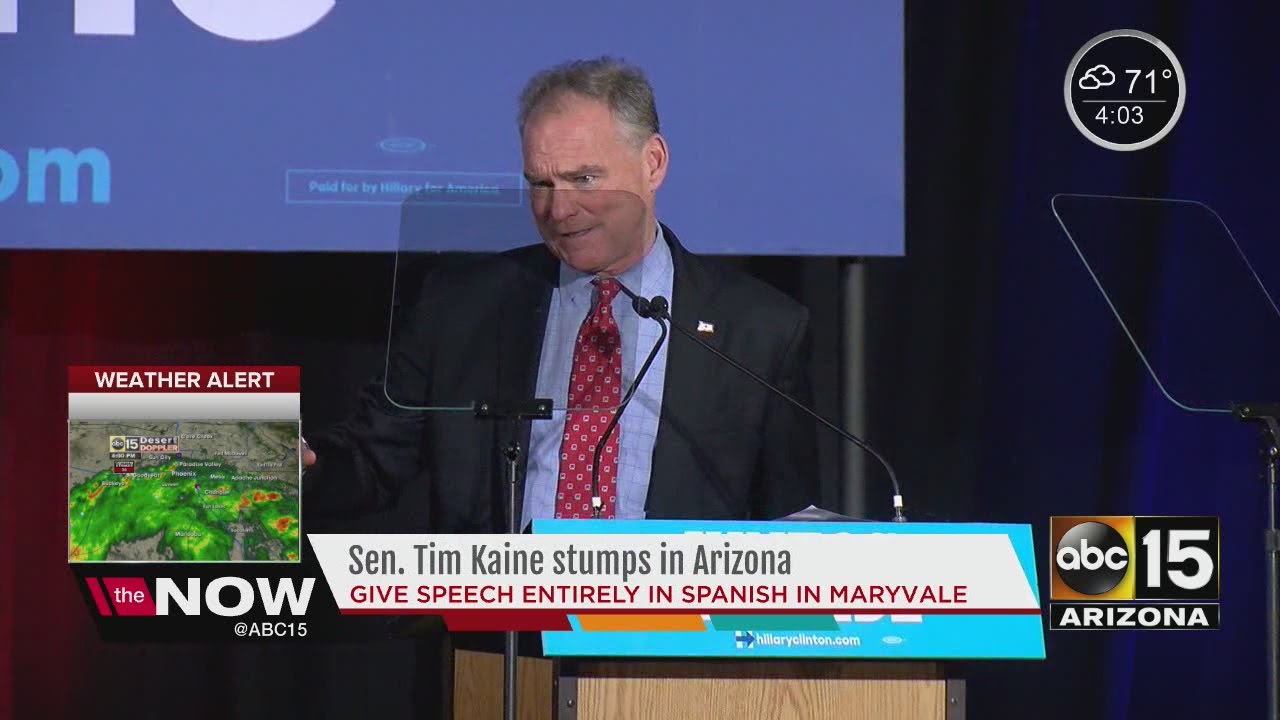 Time Kaine visits the Valley to deliver speech in Spanish