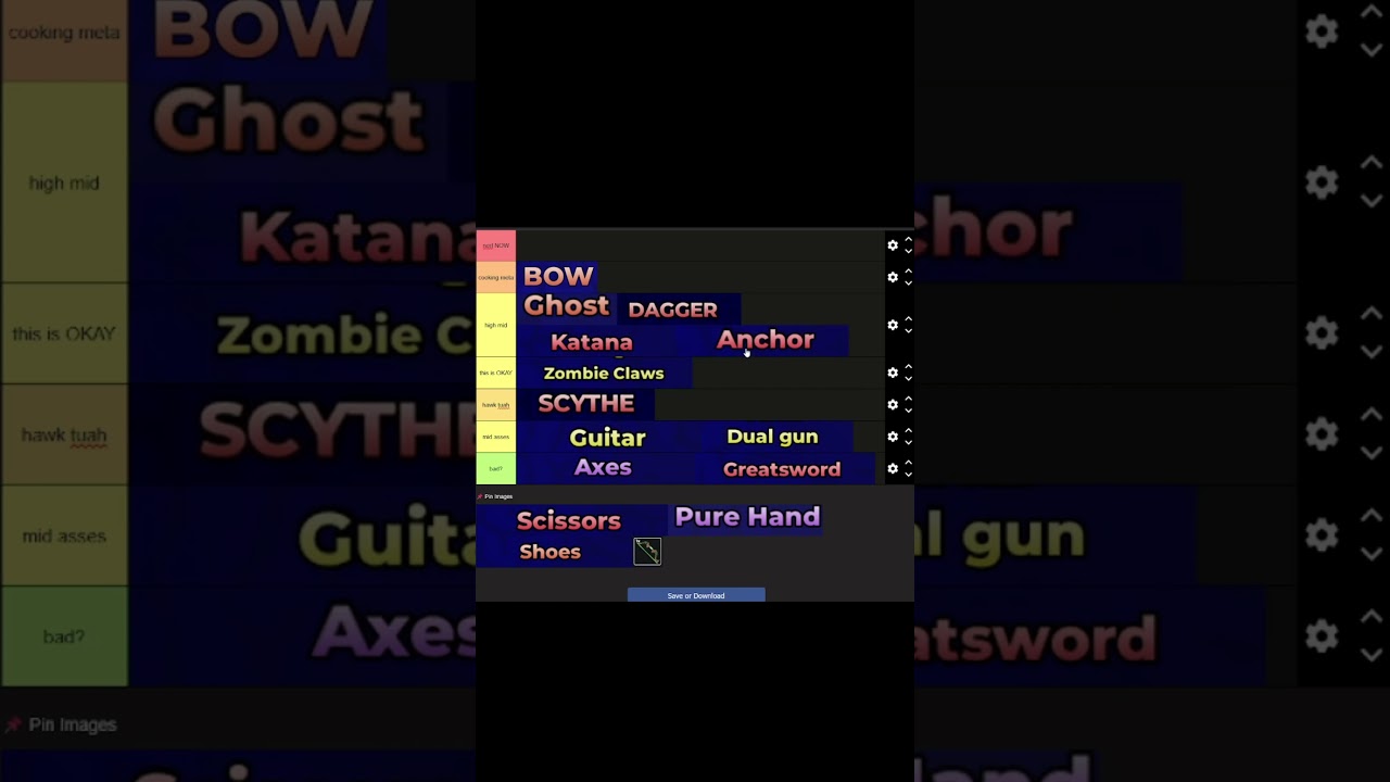 SPEEEDRUM WEAPON tier list in hunty zombie part2  #huntyzombies #roblox