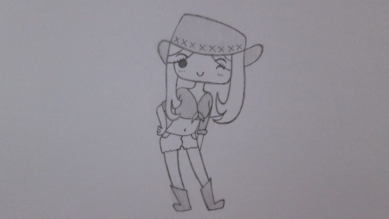 How to draw a cowgirl