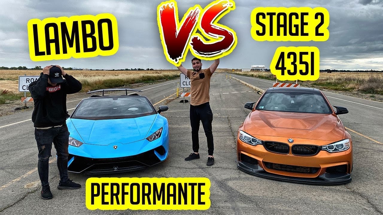 STAGE 2 435I VS LAMBORGHINI PERFORMANTE! (FIRST RACE STAGE 2)