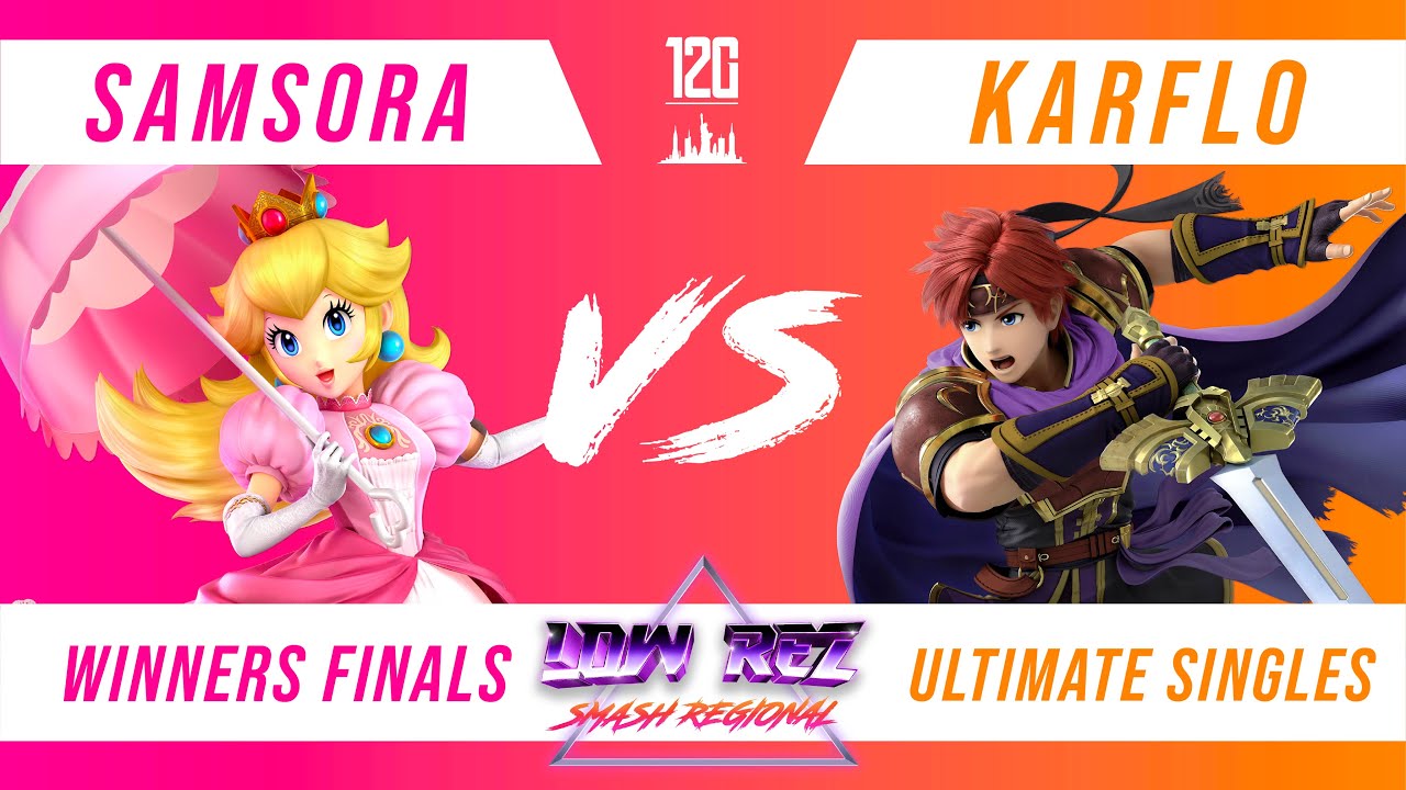 Low Rez Smash Ultimate Regional - Samsora (Peach) v. Karflo (Roy) - Winners Finals - 12G x BrookLAN