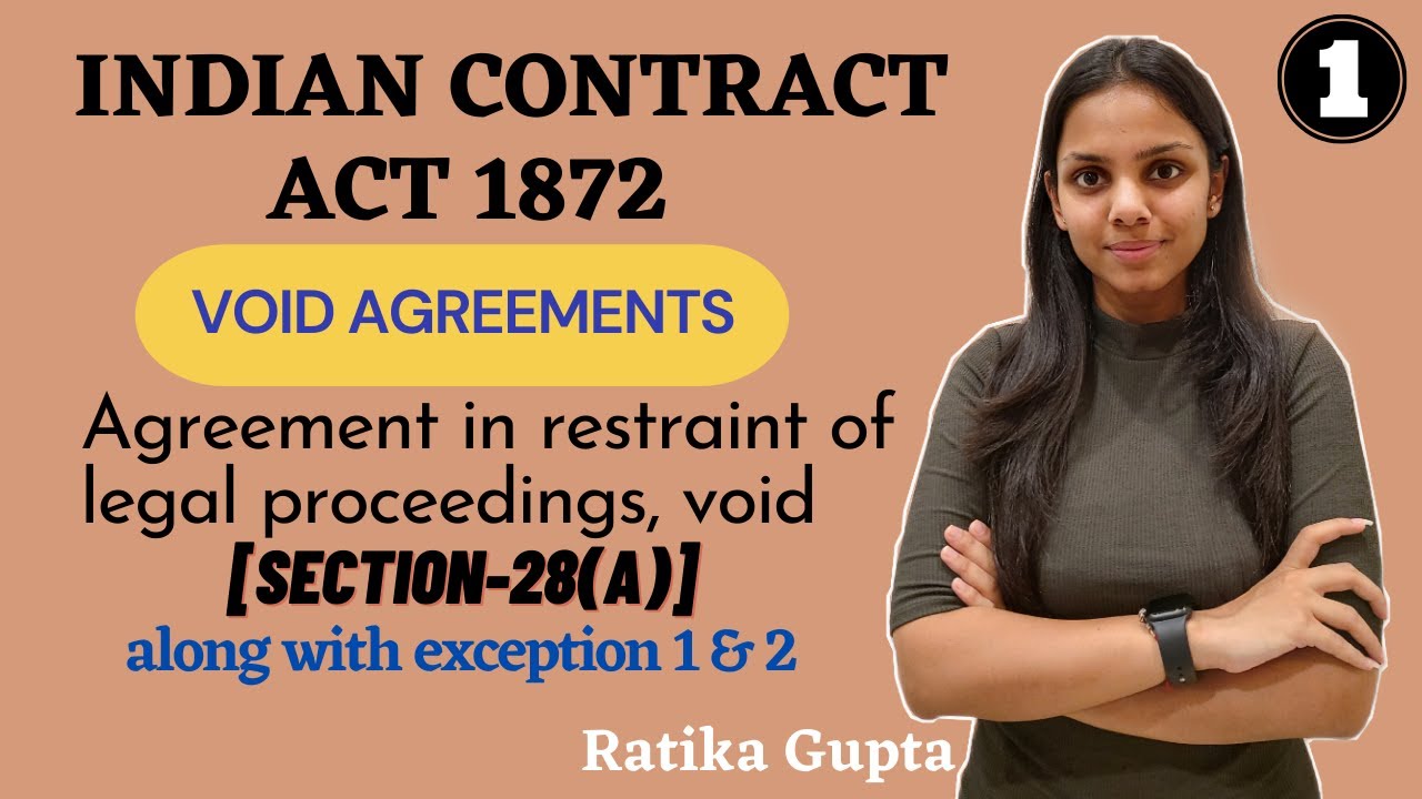 VOID AGREEMENTS | AGREEMENT IN RESTRAINT OF LEGAL PROCEEDINGS | SECTION - 28(A) Contract Act 1872
