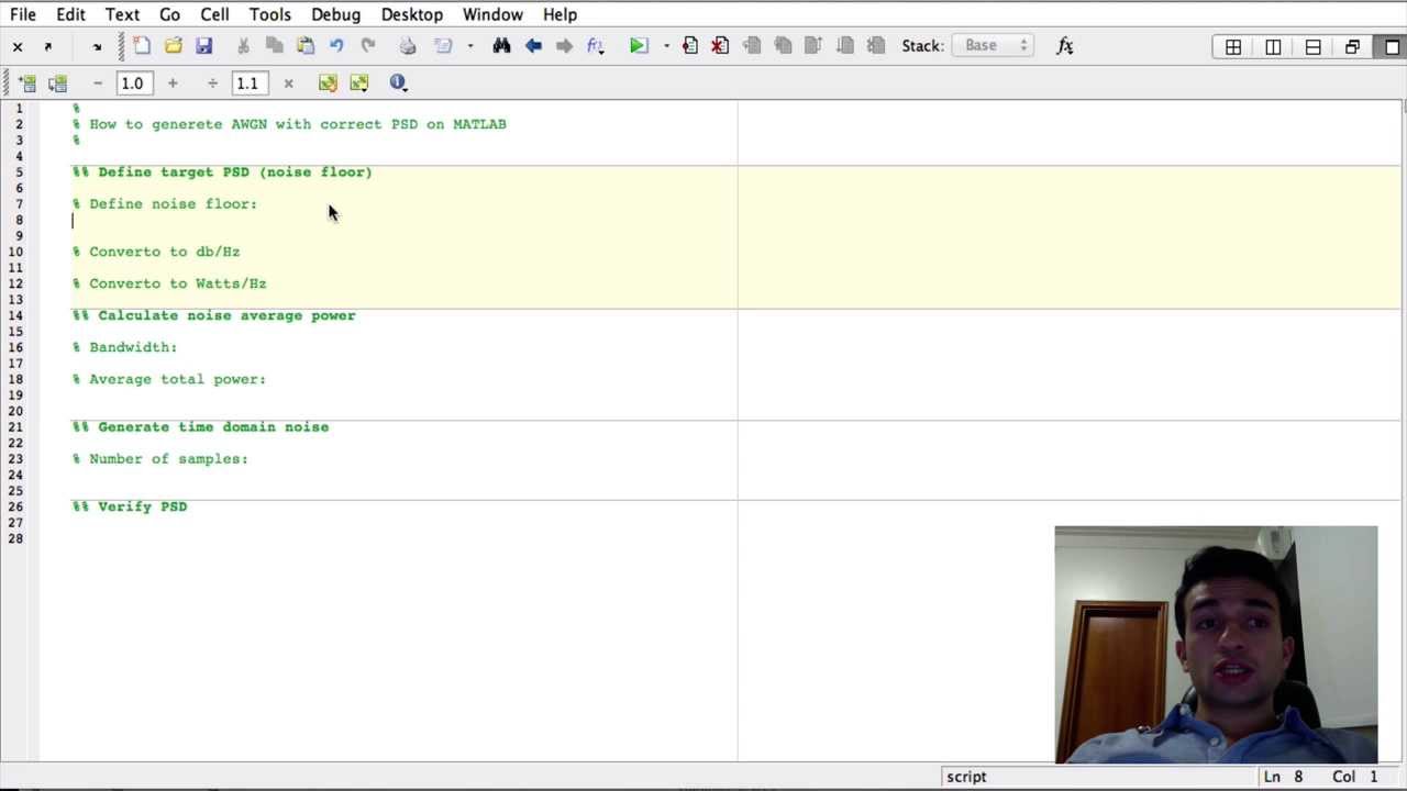 How to generate AWGN with correct PSD on MATLAB