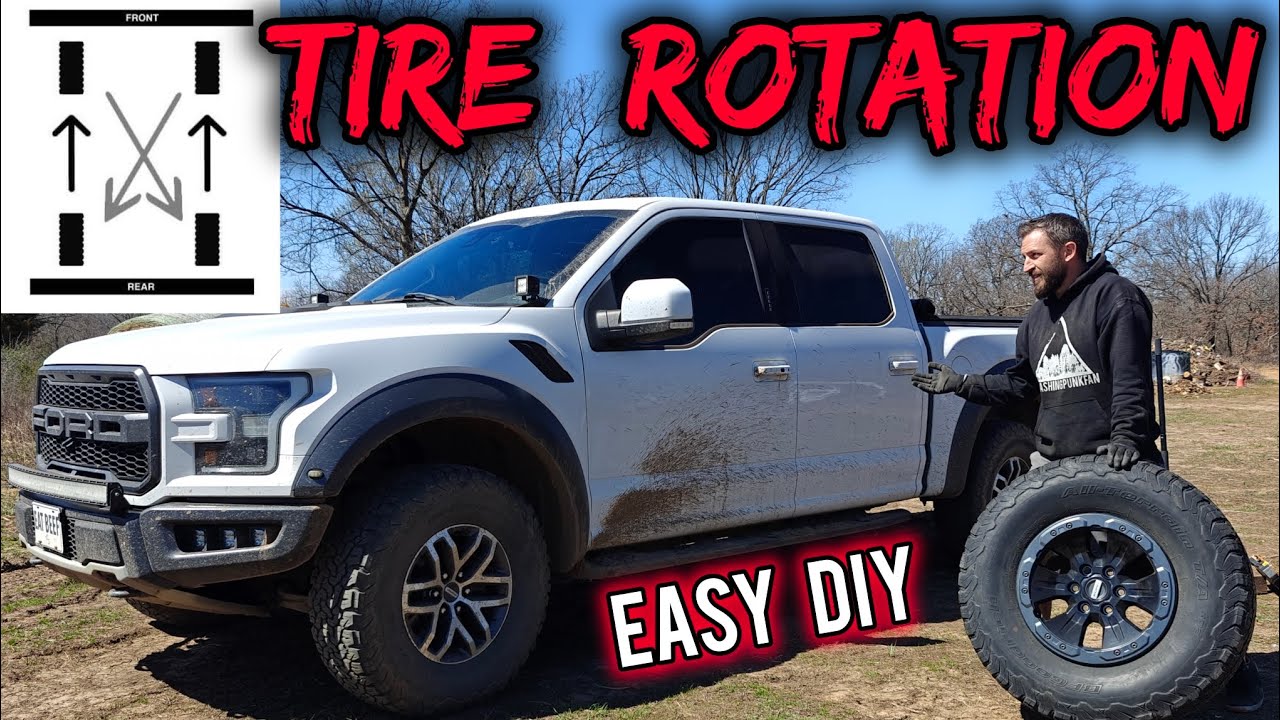 Truck Tire Rotation At Home - EASY DIY