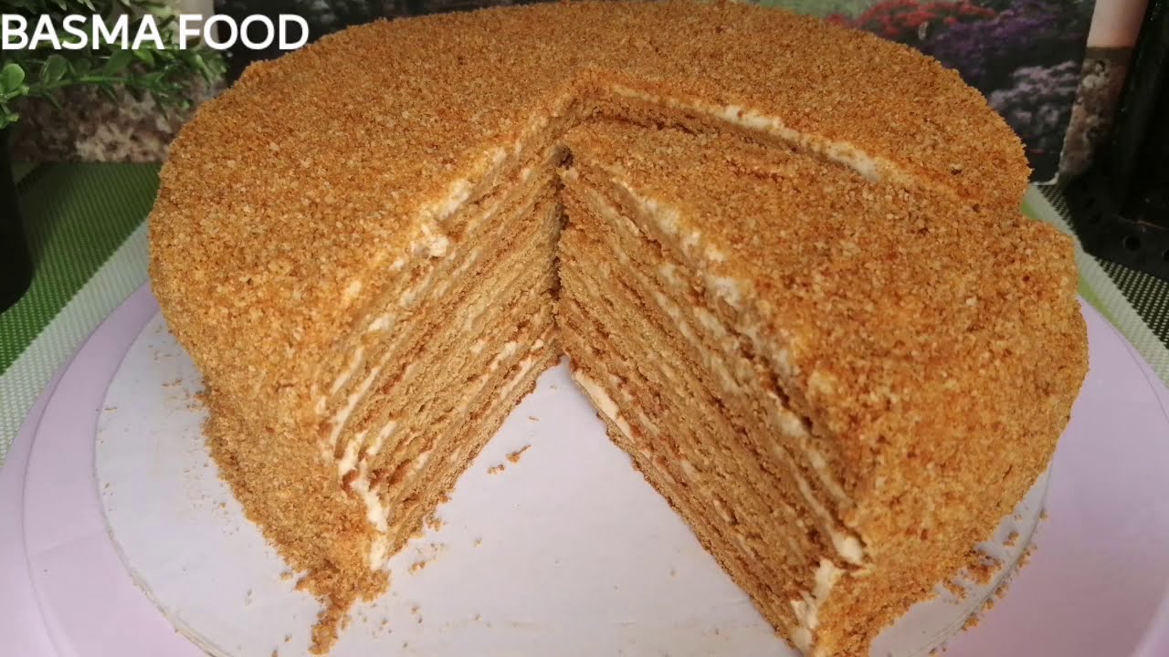 كيكه العسل الروسيه الرهييييبه بزياده مش هتصدقي طعمهااا👌😋