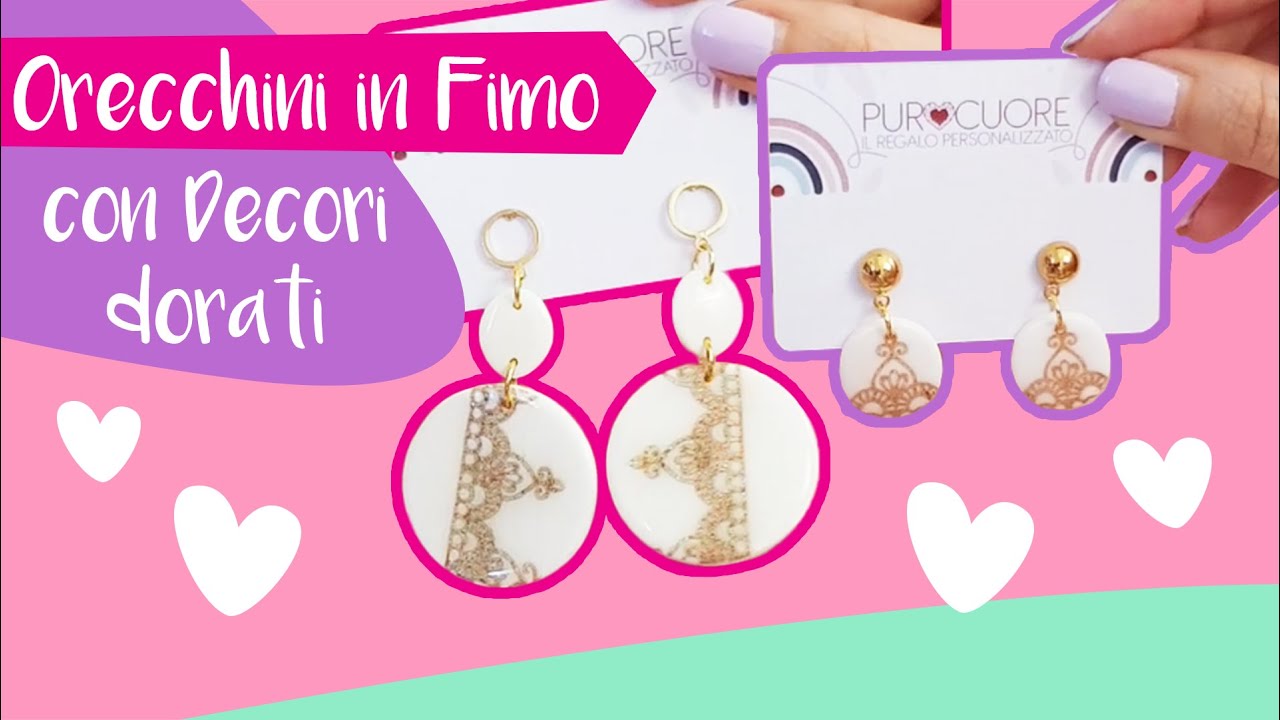 Orecchini in Fimo con Tatuaggio dorato!