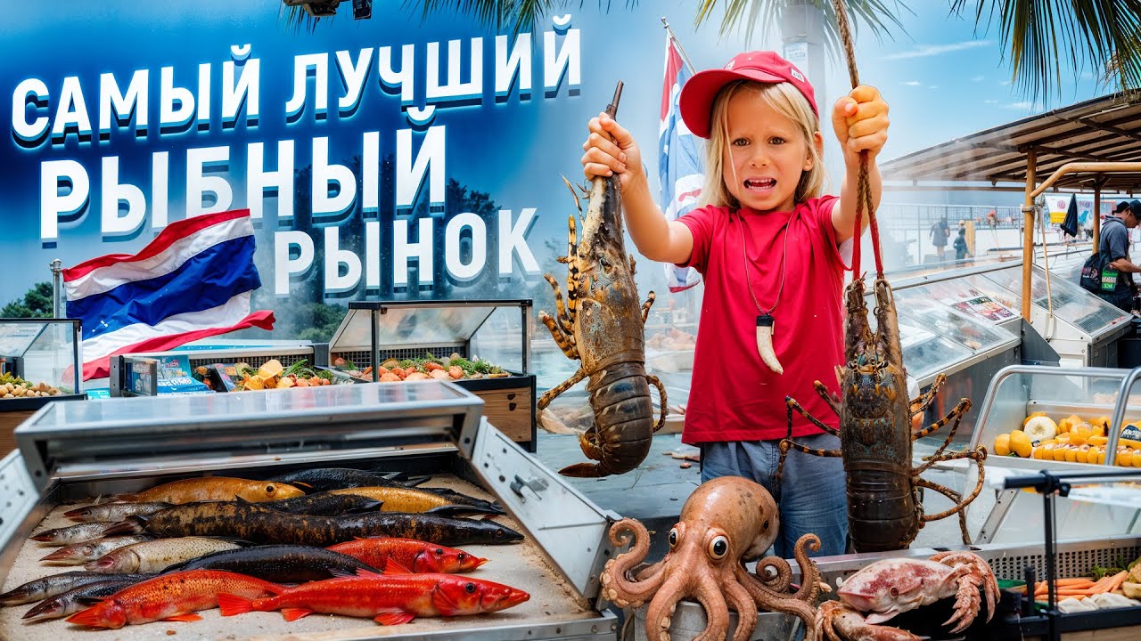Рыбный Рынок на Пхукете. Живые Осьминоги. Поймал Рыбу Руками. Реакция Людей.