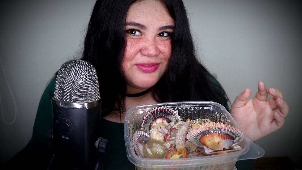 ★ASMR★ Mukbang Ceviche de conchas peruano (Colab. con Dulce ASMR 🥰)