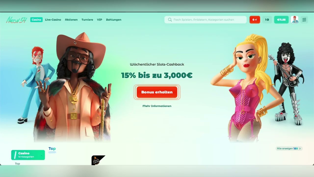 Neon54 Casino Testbericht &ndash; Boni, Spielekatalog, Einzahlung und Auszahlung.