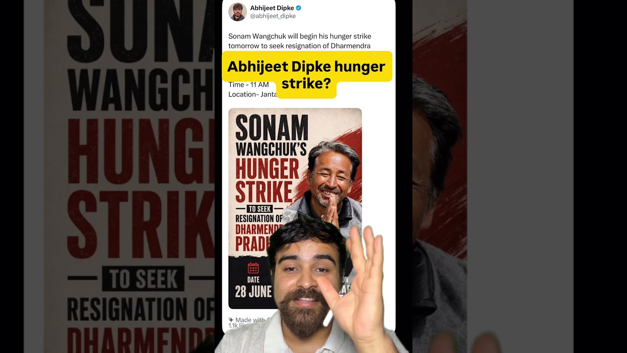 Sonam Wangchuk's hunger strike at the Cockroach Janta Party protest at Jantar Mantar #CockroachJa...