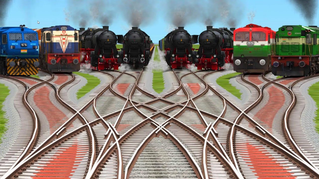 8 Railroad Tracks Crossing videos  ailroad Crossing Tracks | train videos indian railways crossing