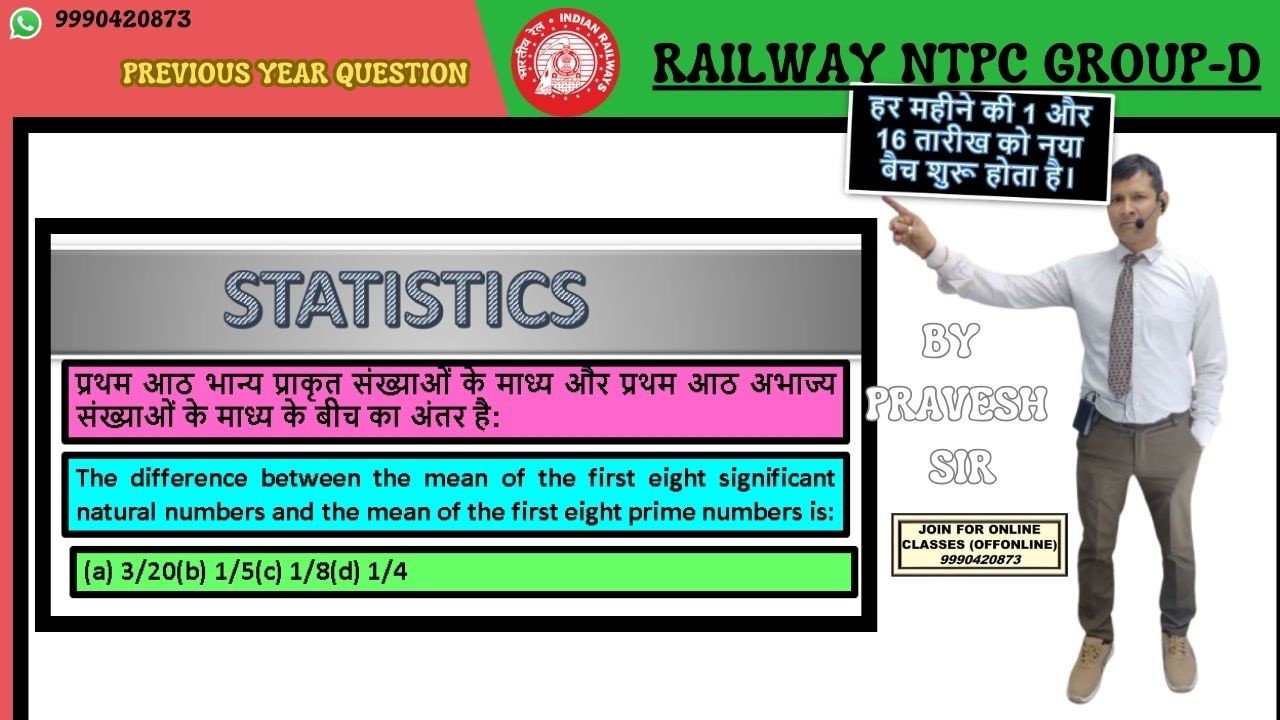 The difference between the mean of the first eight significant natural numbers and the mean of