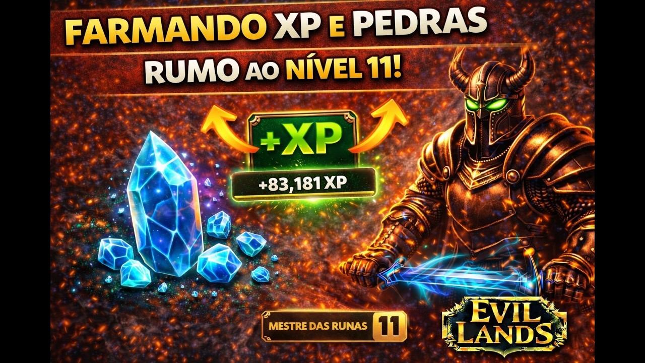 Farmando XP e Pedras Rumo ao Mestre das Runas Nível 11 Sem Parar! ⚔️💎